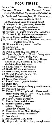 Moor Street 1912 Directory p1